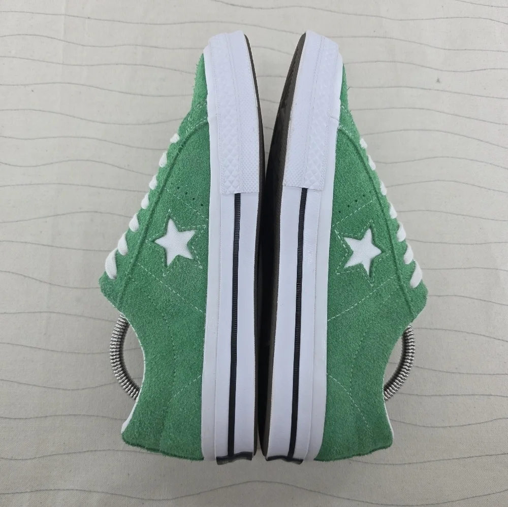 Converse Mens One Star Ox Green Suede White Sneakers Shoes 161240C Size 7.5 - Picture 7 of 11